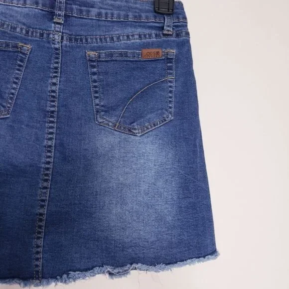 Joe's Jeans Distressed Frayed Hem Classic Denim Jean Skirt Girls Size 14 - Picture 6 of 10